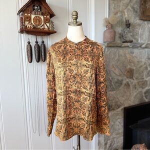Equipment Femmé Silk Paisley Long Sleeve Blouse Large